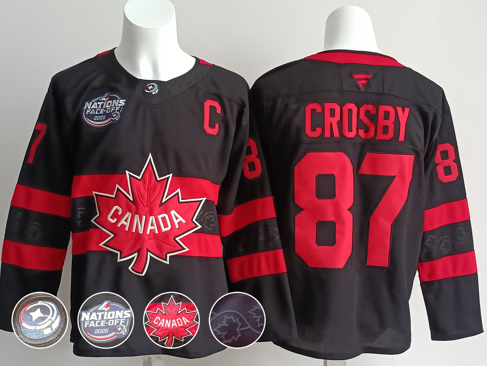 Men Canada 87 Crosby Black 2025 Fanatics Home Premium NHL Jersey